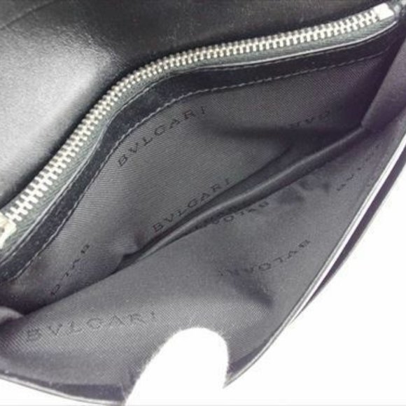 Bvlgari Wallet Purse Long Wallet PVC leather Mens Authentic Used T7671 - Picture 6 of 8
